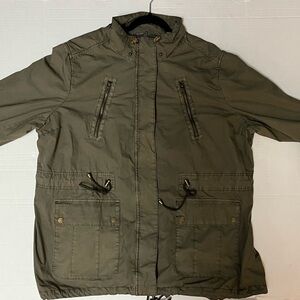 Levi Strauss Lightweight Drawstring Zip Up Green Jacket-Size-2X